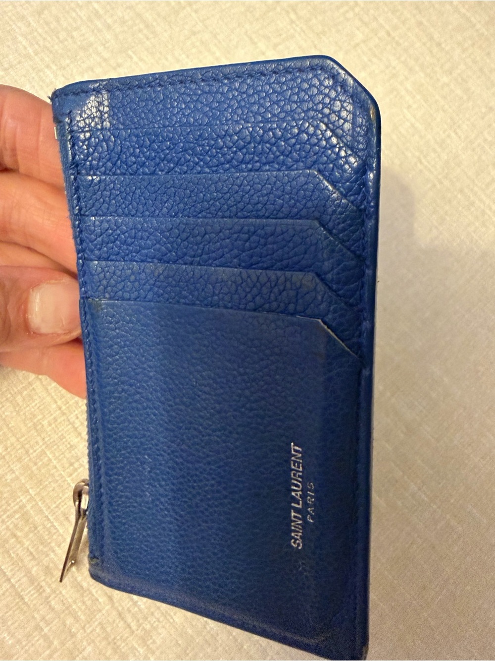 Saint Laurent Cobalt Blue Leather Card Wallet - Picture 3 of 6